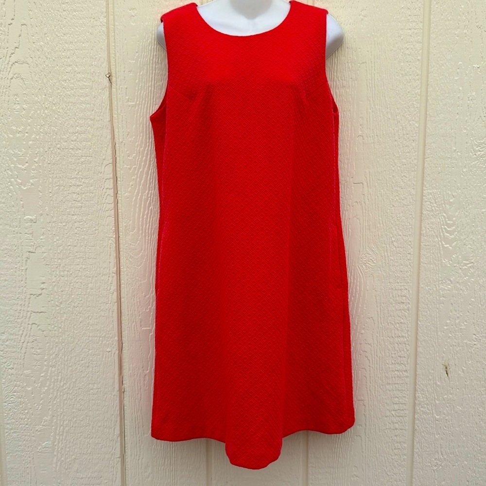 Tommy Hilfiger Sleeveless Shift Dress Womens Sz 12 Back Zipper Pockets Stretch
